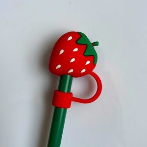 Silicone Strawberry Starbucks Straw Cover NEW